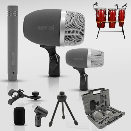 5 Core 5 Core Conga Mic Set with Tom Snare Condenser MicCardioid Dynamic Instrument Mic- CONGO 3XP CONGO 3XP